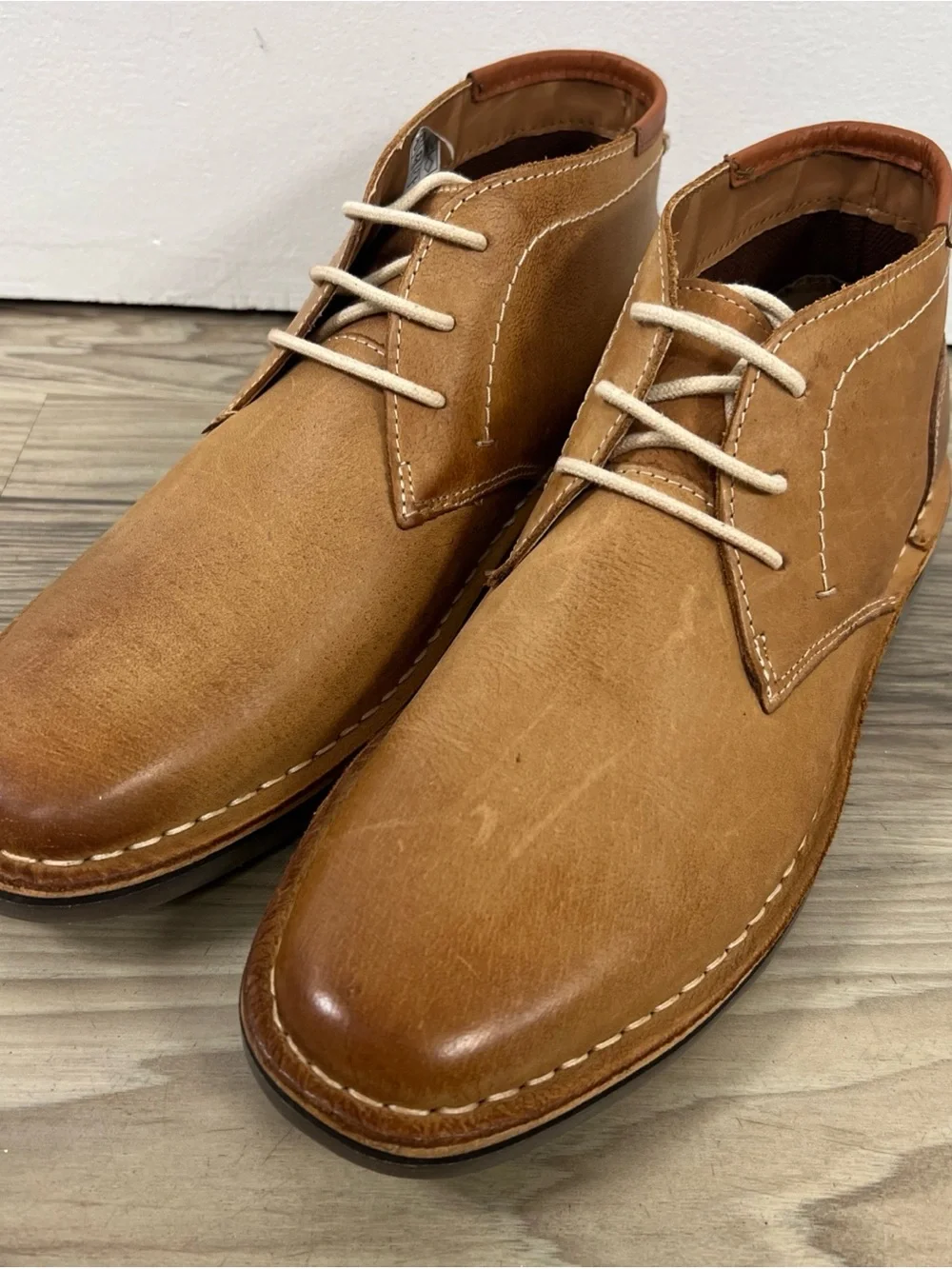 Steve Madden Hestonn Lace Up Brown/Tan Leather Chukka Boot/Shoe Men's 7 NWOB